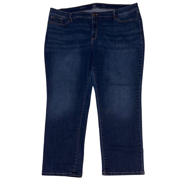 Old Navy Women’s Plus Size Straight Leg Blue Jeans 24 W SHORT Stretch Denim - Picture 1 of 5